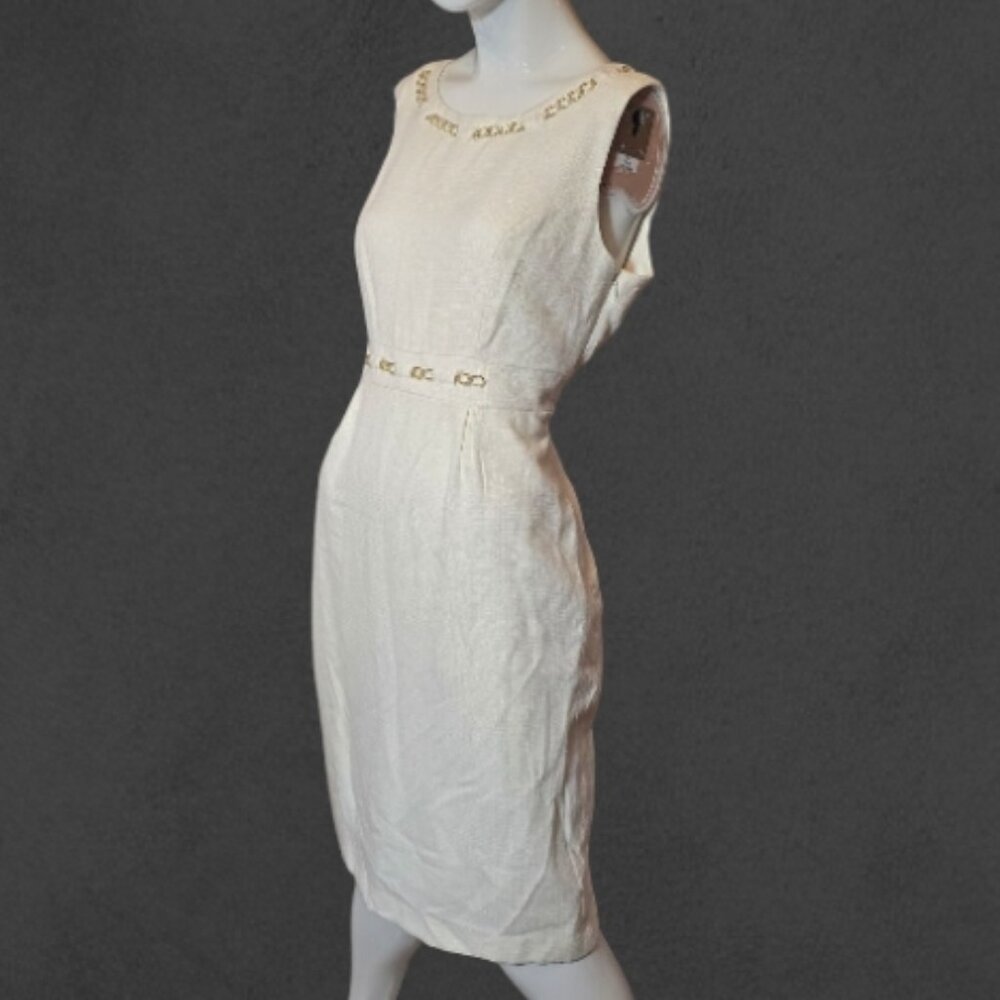 Professional Desk to Dinner LIZ CLAIBORNE White Sleeveless Dress NWT sz 8